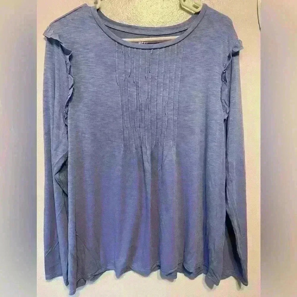❤️ Aerie Real Soft Blue Long Sleeve Lounge Top with Ruffles XXL - Picture 6 of 6